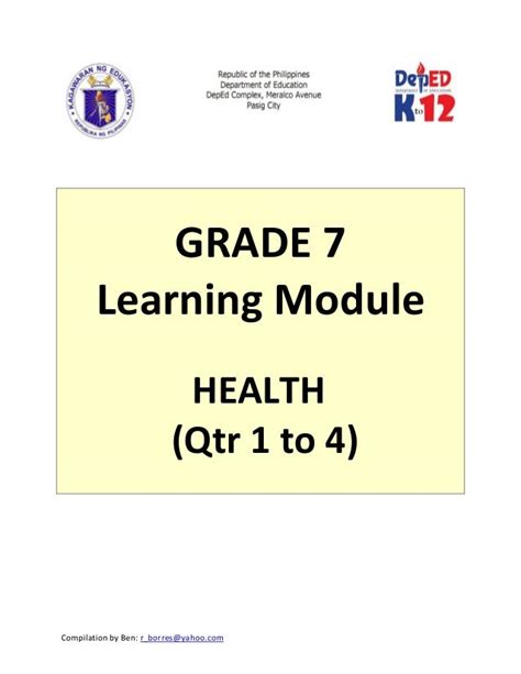 health 7 quarter 4 module 1 ppt|K TO 12 GRADE 7 LEARNING MODULE IN HEALTH (Q3.
